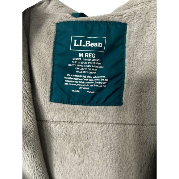 L.L Bean Hooded Vest Womens Size Medium Full Zip Polyester Teal - Picture 5 of 6